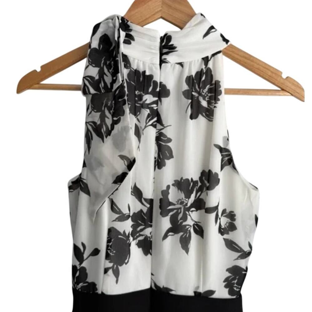 White House Black Market Floral Halter Neck Wide Leg Jumpsuit NWT Size 8 - Picture 4 of 5